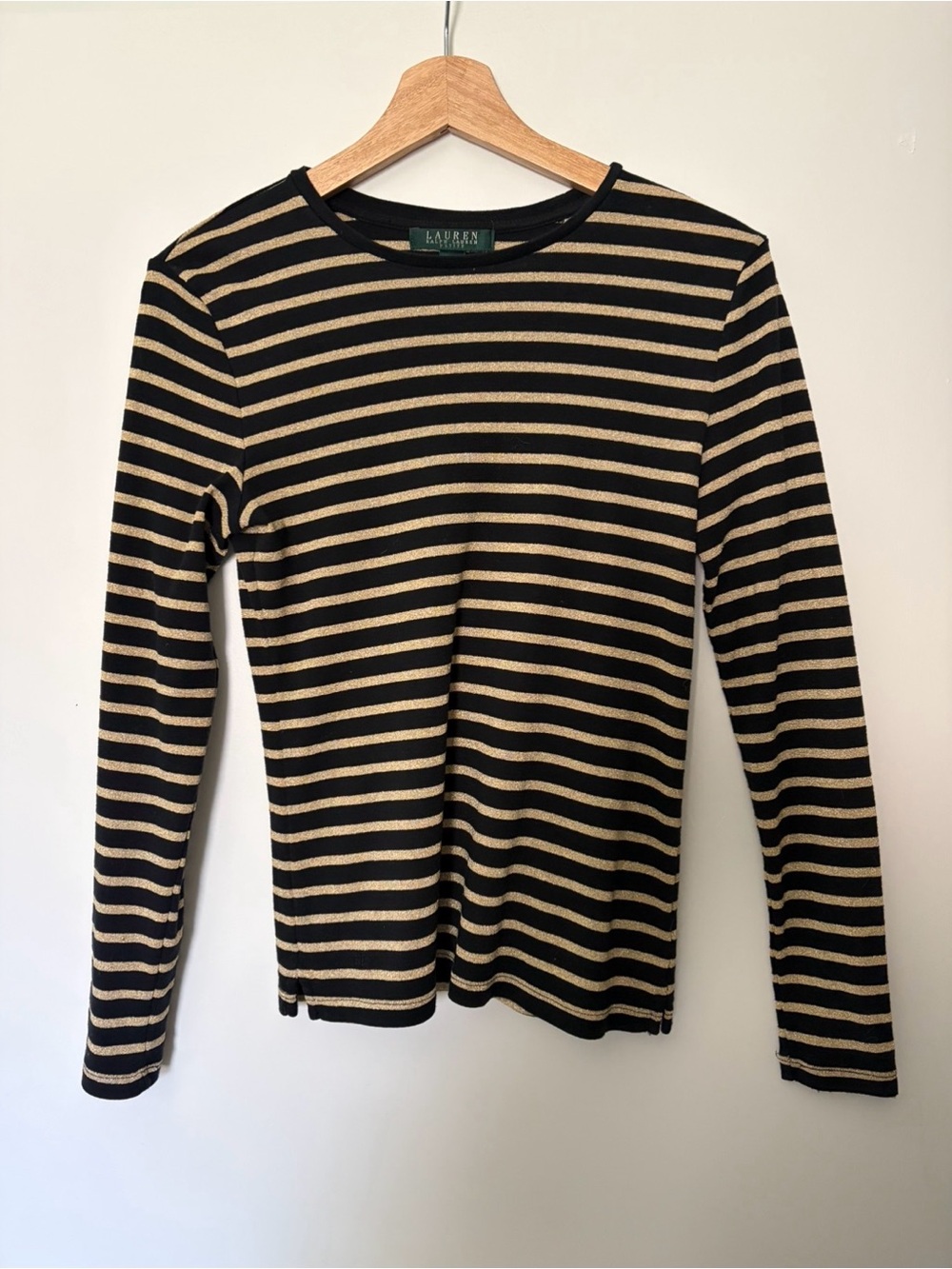 Lauren Ralph Lauren | Black & Gold Striped Top